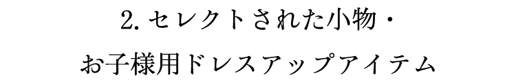 2.セレクトされた小物 お子様用ドレスアップアイテム